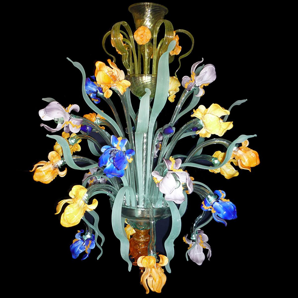 Mazzo Di Fiori Van Gogh.Iris Di Van Gogh Murano Glass Chandelier Murano Glass Chandeliers