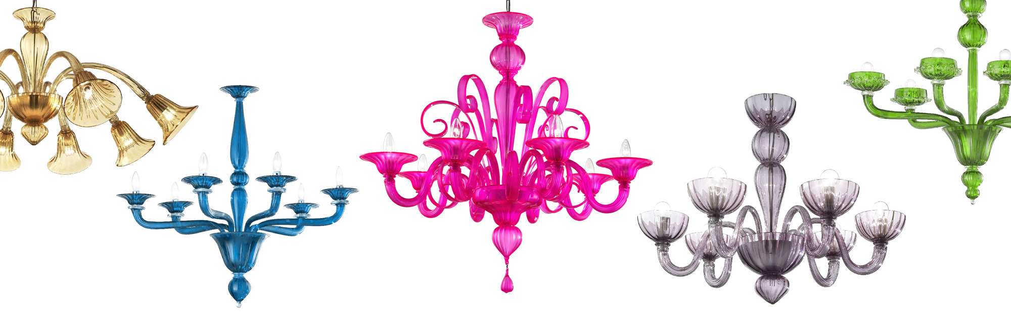 Lámparas modernas de cristal de Murano