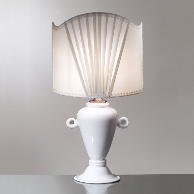 "Penelope" white Murano glass table lamp