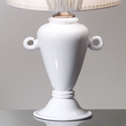"Penelope" lampe de table blanc de Murano  - detail