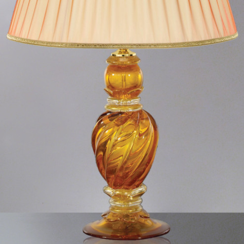 "Selene" lampe de table de Murano ambre - detail