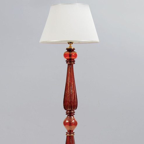 "Pantalone" luminaire rouge en verre de Murano - detail