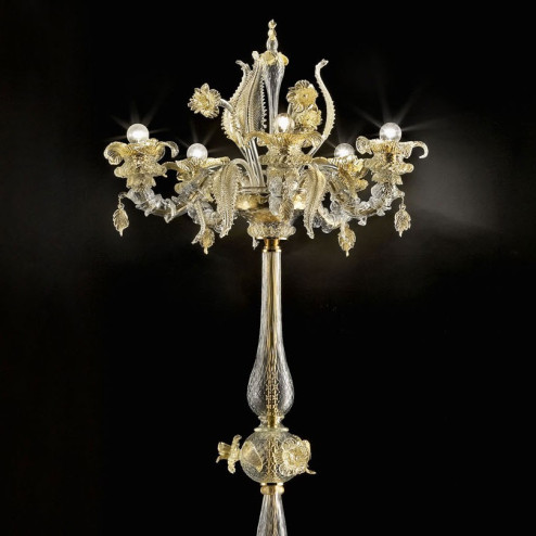 "Prezioso" lampara de pie de Murano - color transparente oro - detalle