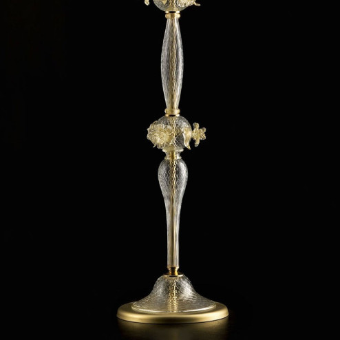 "Prezioso" gold Murano glass floor lamp - transparent  gold color - detail