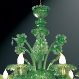 "Giada" lampara verde de araña de Murano