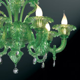 "Giada" lampara verde de araña de Murano