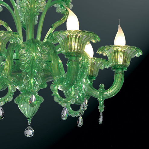 "Giada" green Murano glass chandelier