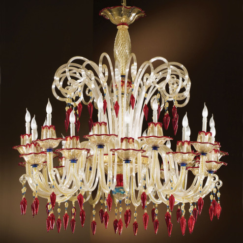 "Mocenigo" lampara de cristal de Murano - 10+10 luces