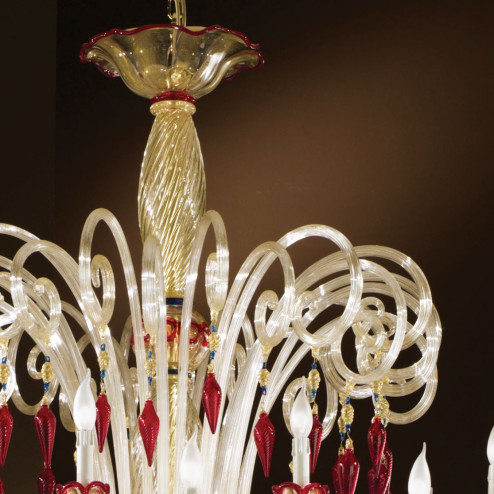 "Mocenigo" Murano glass chandelier - 10+10 lights