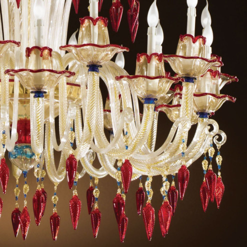 "Mocenigo" Murano glass chandelier - 10+10 lights