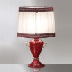 "Febe" lampara de sobremesa roja de cristal de Murano