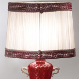 "Febe" lampara de sobremesa roja de cristal de Murano