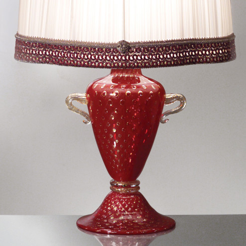 "Febe" red Murano glass table lamp