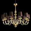 "Castore" lampara de araña de Murano - 10 luces - todo oro - pantallas marron