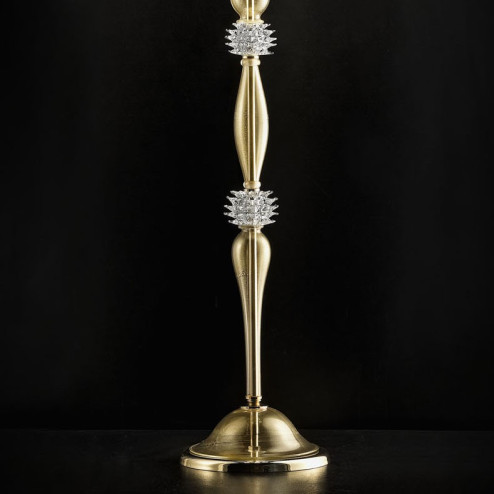 "Sibilla" Murano glas stehleuchte - detail - 5 flammig - gold mit schwarz lampenschirm