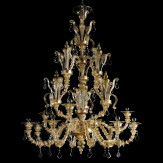 "Pallante" lampara de araña de Murano - 9+3 luces - color oro