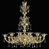 "Porsenna" lampara de cristal de Murano - 12 luces - todo oro
