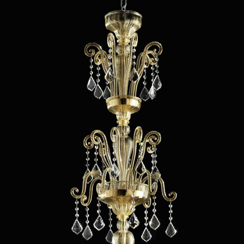 "Porsenna" lustre en cristal de Murano - 12 lumieres - tout or