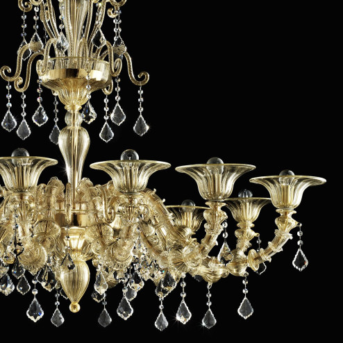 "Porsenna" Murano glass chandelier -12 lights- all gold