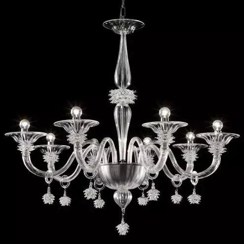 "Magellano" Murano glass chandelier - 8 lights - transparent