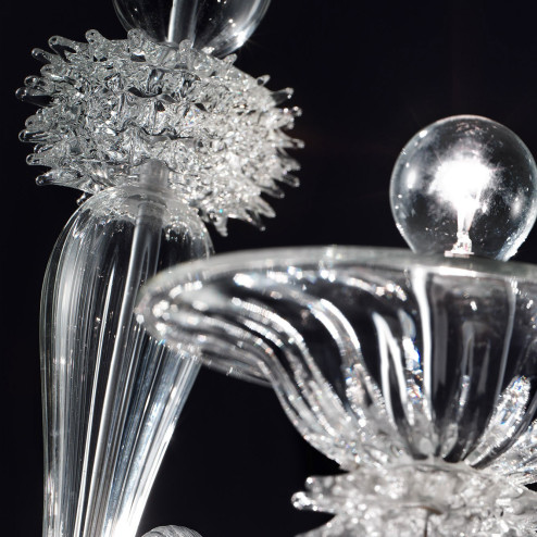 "Magellano" lustre en verre de Murano - transparent - detail