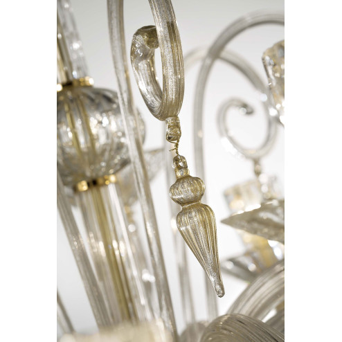 "Dioniso" lustre en verre de Murano - tout or  - detail