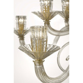 "Dioniso" lampara de araña de Murano - todo oro - detalle