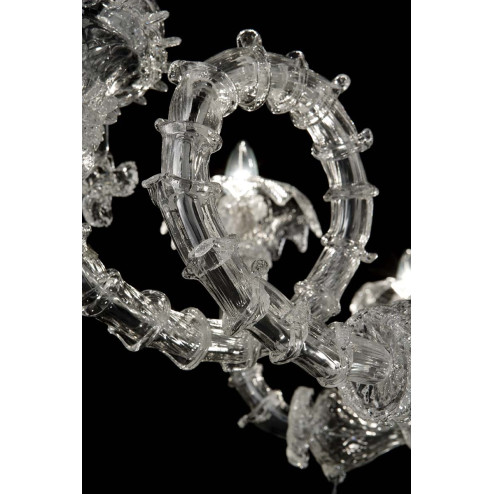 "Oasi" oval Murano glass chandelier - transparent - detail