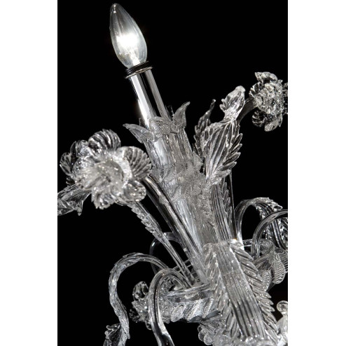 "Oasi" oval Murano glass chandelier - transparent - detail