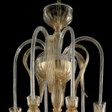 "Callisto" lustre en verre de Murano - 6 lumieres - tout or