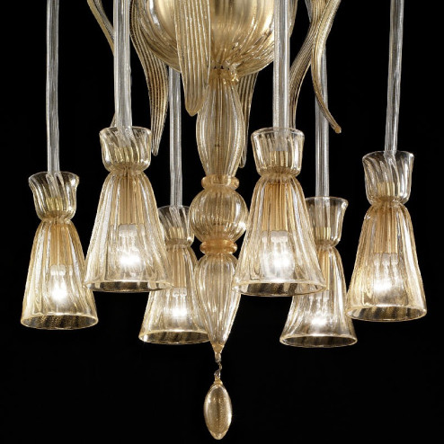 "Callisto" araña de cristal de Murano - 6 luces - todo oro