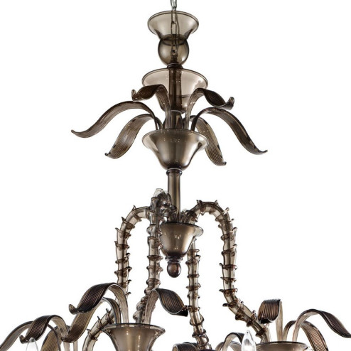 "Giano" Murano glass chandelier - 8+4 lights - smoke color