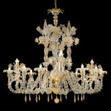 "San Zaccaria" lampara de araña de Murano - 12 luces - transparente y oro