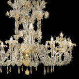 "San Zaccaria" Murano glas Kronleuchter - 12 flammig - transparent gold - detail