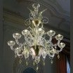 "San Severo" lampara de araña de Murano - 12 luces - transparente oro y verde