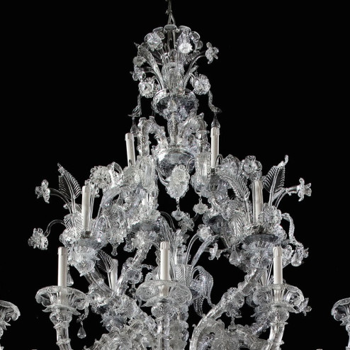 "San Giacomo" Murano glass chandelier - 20 lights - transparent