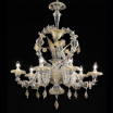 "Prospero" Murano glas Kronleuchter - 6 flammig - transparent und gold