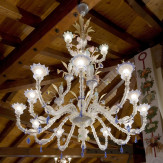"San Francesco" araña de cristal de Murano - 15 luces - transparente policromo
