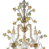 "Santa Caterina" lampara de cristal de Murano - 9 luces - transparente oro policromo