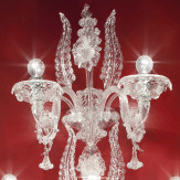 "Santa Lucia" Murano glas wandleuchte - 5 flammig - transparent - detail