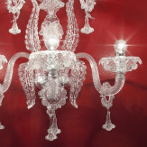 "Santa Lucia" Murano glas wandleuchte - 5 flammig - transparent - detail