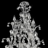 "Ginevra" lustre en verre de Murano - 8+4 lumieres - transparent - detail