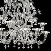 "Ginevra" lampara de araña de Murano - 8+4 luces - transparente - detalle