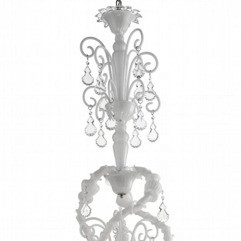 "Neve" lustre en verre de Murano - 9 lumieres - blanc - detail