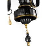 "Griso" Murano glas Kronleuchter - 12 flammig - schwarz und gold - detail