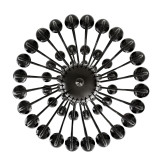 "Raffaello" lampara de cristal de Murano a cinco niveles - 64 luces - negra - detalle