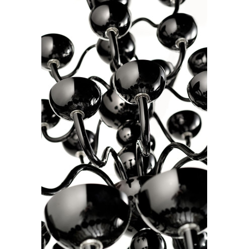 "Raffaello" fünfstufige Murano glas Kronleuchter - 64 flammig - schwarz - detail