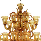 "Diogene" lampara de araña de Murano - 20 luces - ambar - detalle