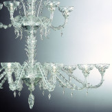 "Alaska" lampara de araña de Murano - 15 luces - transparente - detalle