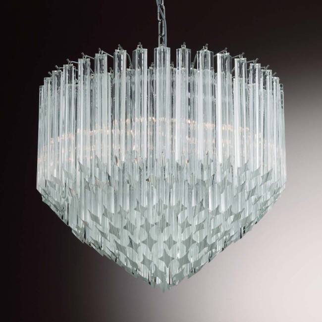 "Harmony" Murano glass chandelier - 6 lights - transparent